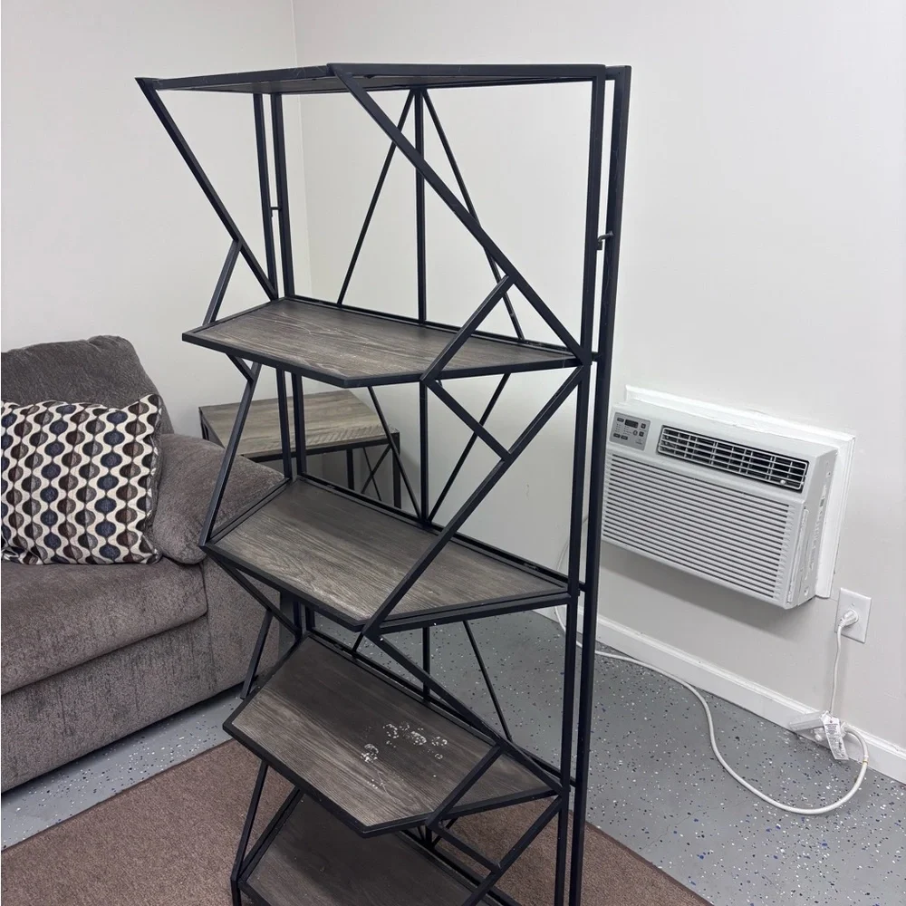 Modern Black and Gray Geometric Wall Shelf